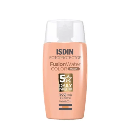 Isdin Fusion Water 5 Stars Fps50 Color Média - Protetor Solar Facial com Cor 50ml