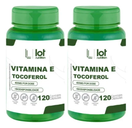 Kit 2un Vitamina e 400mg 120 cápsulas sem Sabor
