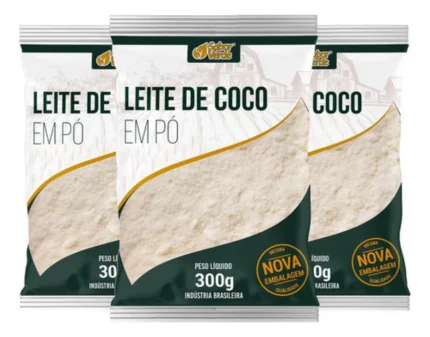 Kit 3 Leite De Coco Em Po 300G - Sabor Verde