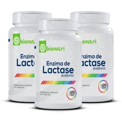Kit 3x Suplemento Alimentar Enzima de Lactase 10.000fcc 120 cápsulas Bionutri