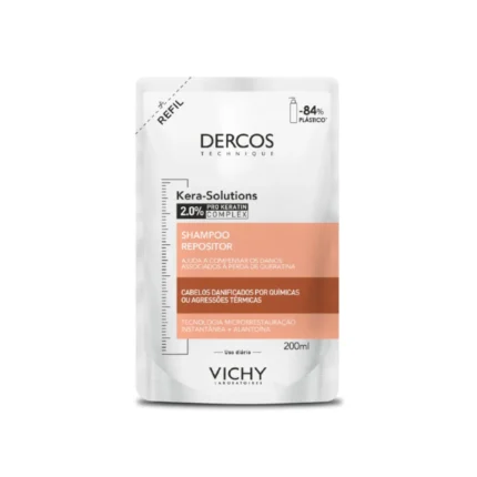 Refil Shampoo Repositor Vichy Dercos Kera-Solutions Cabelos Danificados Reconstrução Capilar com Keratina 200ml