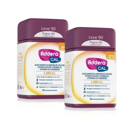 Kit 2 Vitaminas D Addera Cal 1.000UI - 90 Comprimidos