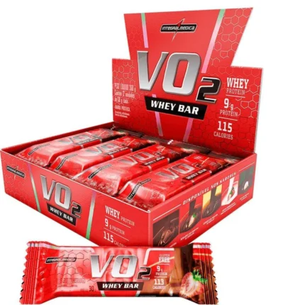 Barra de Proteína Vo2 Slim Integralmédica Morango 30g 12 unidades
