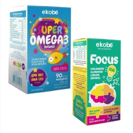 Focus Kids para Memória + Super Ômega 3 Infantil - Ekobé Kids