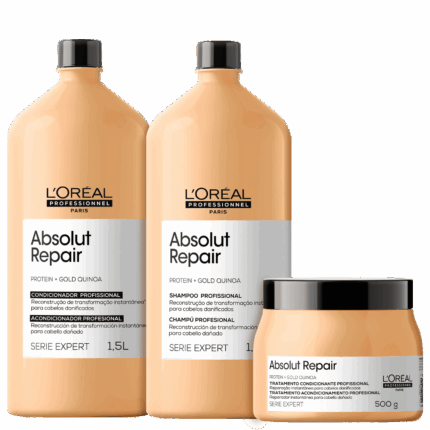 Kit L'Oréal Professionnel Serie Expert Absolut Repair Gold Quinoa + Protein Salon Trio (3 Produtos)