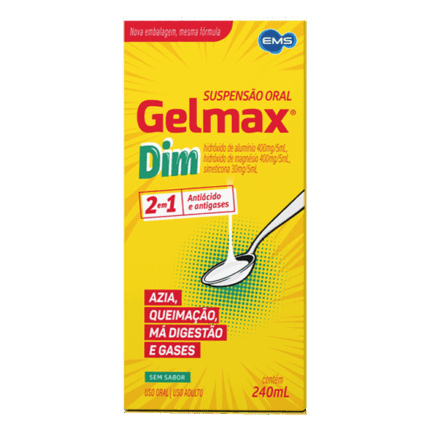 Gelmax 240ml Hortelã - Antiácido e Digestivo