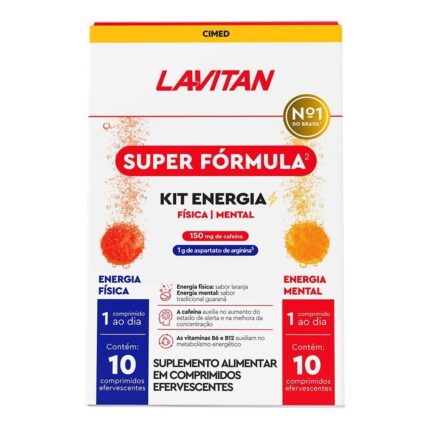 Lavitan Kit Físico e Mental 10 comprimidos efervescentes cada - Cafeína + Arginina