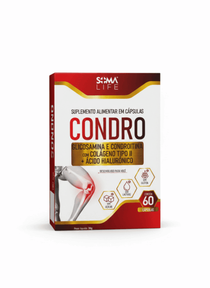 Suplemento Alimentar Glicosamina + Condroitina + Colágeno + Hialurônico 60 capsulas